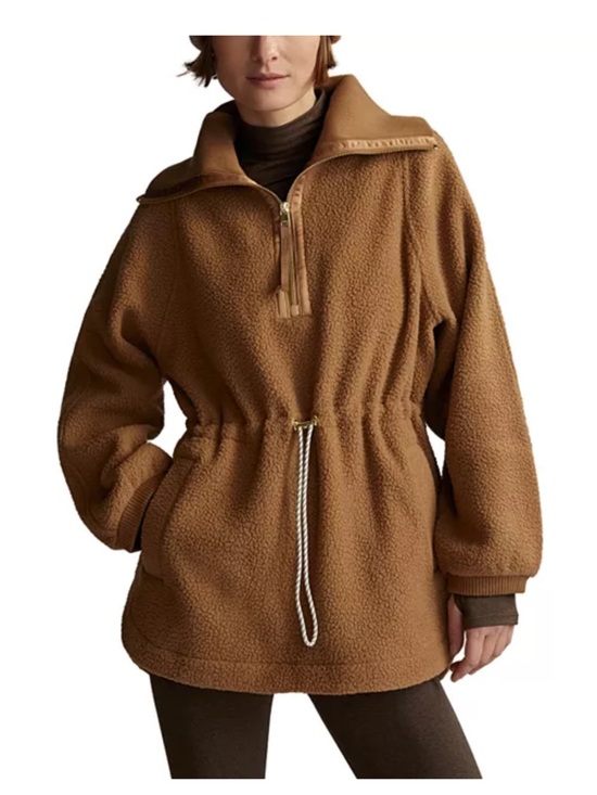 Varley Sweaters - Varley Parnel Half-Zip Fleece Brown Women’s Medium Cozycore Luxe